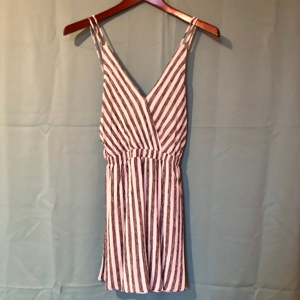 Striped backless skater dress
